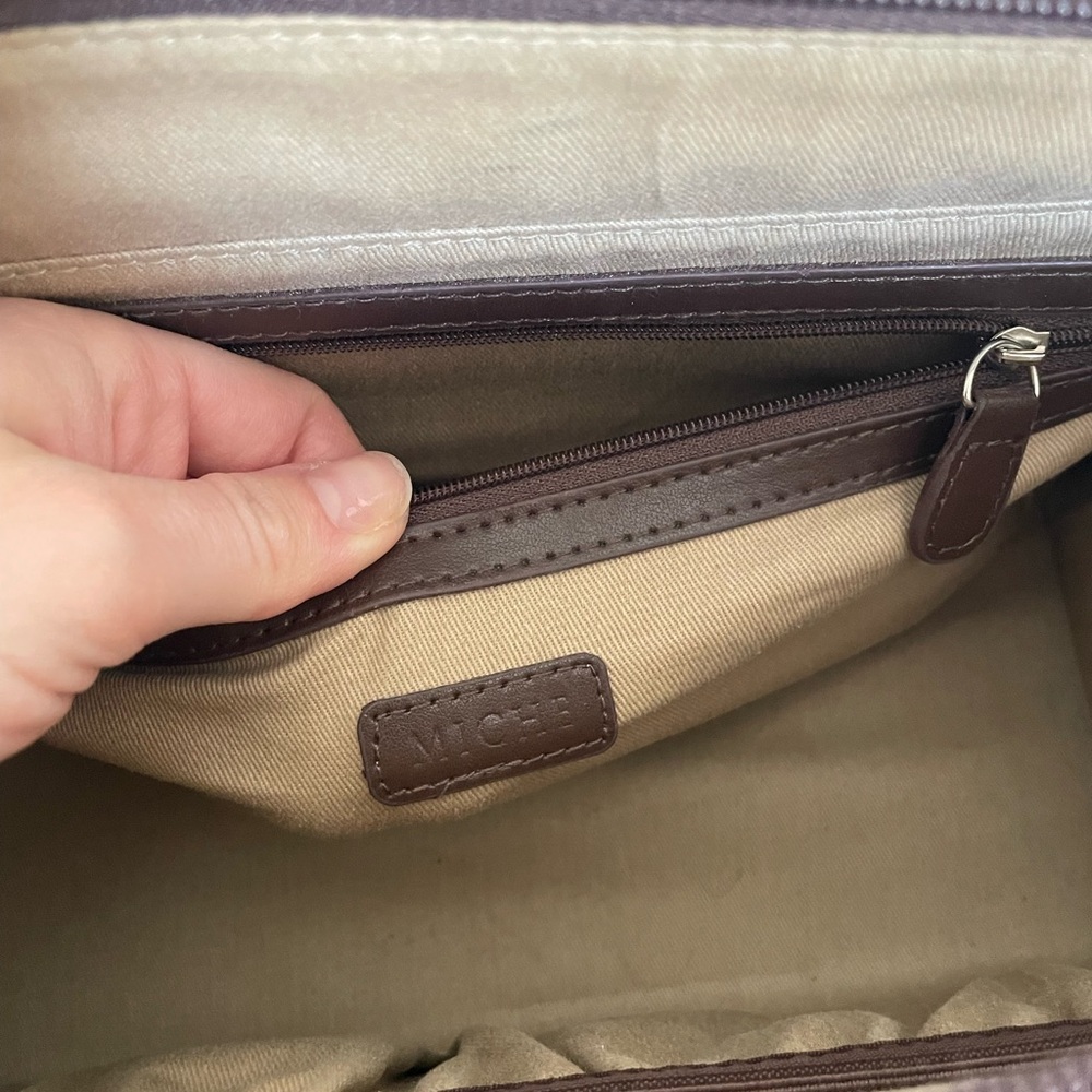 Brown Tote Bag With Structured Shape And Dual Han… - image 3